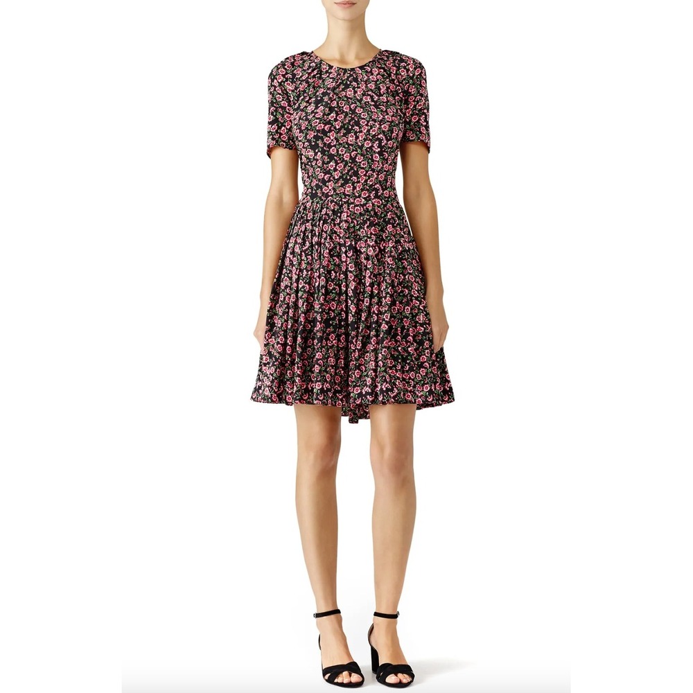 The Kooples 100% Silk Forget Me Not Mini Dress Floral Fairy Whimsigoth *Flaw